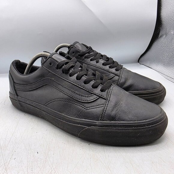 Vans Old Skool Classic Tumble Mens 10 Triple Black Mono Shoes Vansguard Protect - Picture 1 of 14